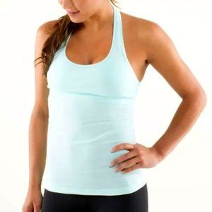 Women's Lululemon Racerback Tank Sz 4 -Silverescent Shelf Bra - Seafoam Aqua